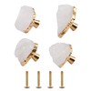 INCREWAY Stone Cabinet Knobs,4PCS Natural Crystal Drawer Handles with Golden