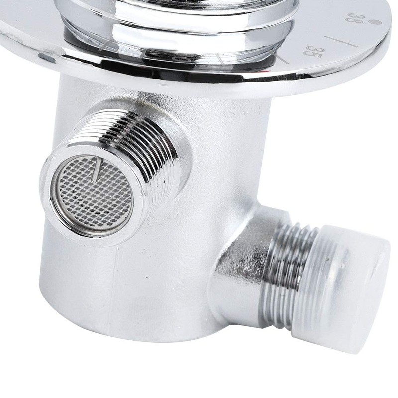 Brass Thermostatic Shower System Hot Cold Water Mixing Temperature Control