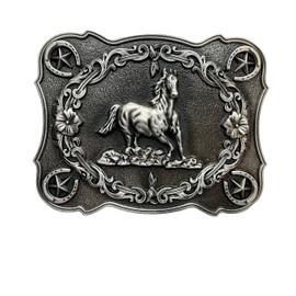 Western Belt Buckle Silver Belt Buckle for Women Cowgirl Country USA