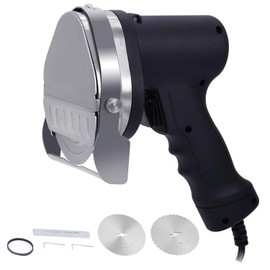 ALINGET Electric Plug-in Shawarma Kebab Knife, commercial Stainless Steel gyro knife，Precisely control the thickness 0~8mm/ 0-0.3 in，Doner Kebab Meat Slicer with 2 Blades-Wired Version