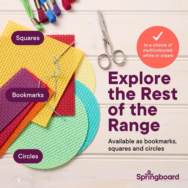 Springboard Cross Stitch Fabric Bookmarks - 50-Pack of Binca Mesh