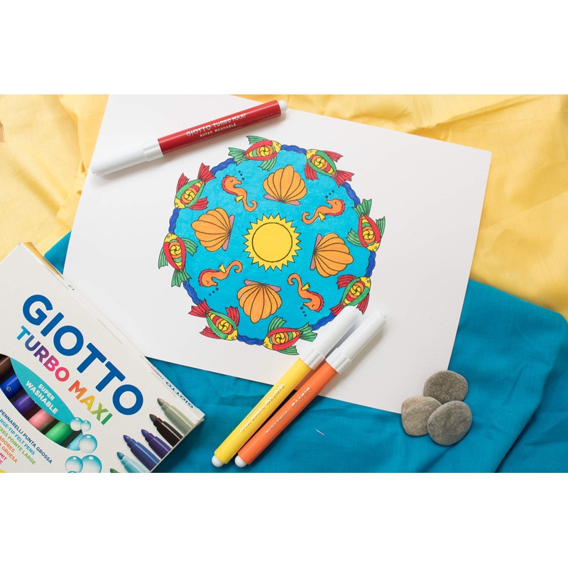 GIOTTO Turbo Maxi Super Washable Felt Tip Fibre Pens, 48