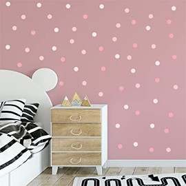 My Nametags® Pink Dots Wall Stickers | Peel-and-Stick, Removable & Repositionable Wall Decals | Room Decor for Kids' Bedroom, Nursery, Playroom