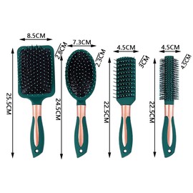 Antistatic Hair Brushes, Bubble Detangling Soft Massage Oval Hair Brushes for Long, Thick and Curly Hair, Pack of 4