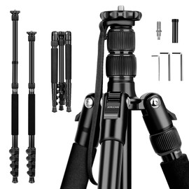 JOILCAN Tripod for Camera, 74" Camera Tripods & Monopods, Professional Aluminum Tripod for Camera Lasers Spotting Scope Binoculars, Compatible with 1/4"-20 and 3/8"-16 Video Head, Payload 35lb