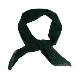 WESTEND CHOICE Square Chiffon Scarves Women Plain Neck Scarf 50s Retro lightweight Bandana Wrap Square women's scarves 65 x 65 cm (Dark green)
