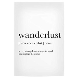 artboxONE Poster 30 x 20 cm Typography Wanderlust Typography Picture Wanderlust Adventure Print Black and White