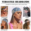 STGDAK Wide Headbands Floral Print Boho Headband Non Slip Hair