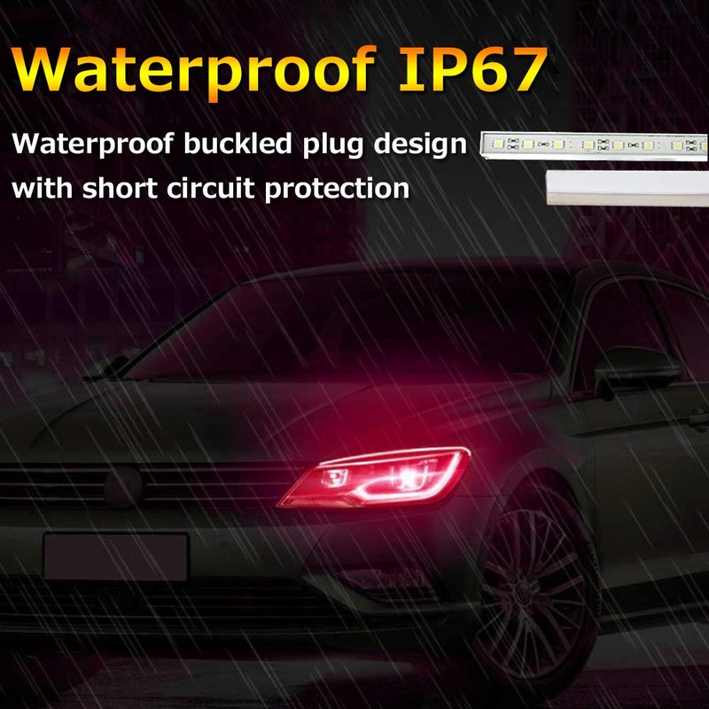 OPP ULITE Red Amber LED Strip Light 2Pcs 23 Inches