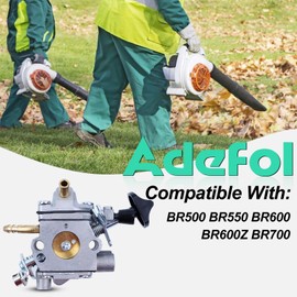 Carburetor Kit for Stihl BR600 BR500 BR550 Leaf Blower, ADEFOL Carburettor with Gasket + Air Filter + Spark Plug + Petrol Filter Replacement Parts Accessories