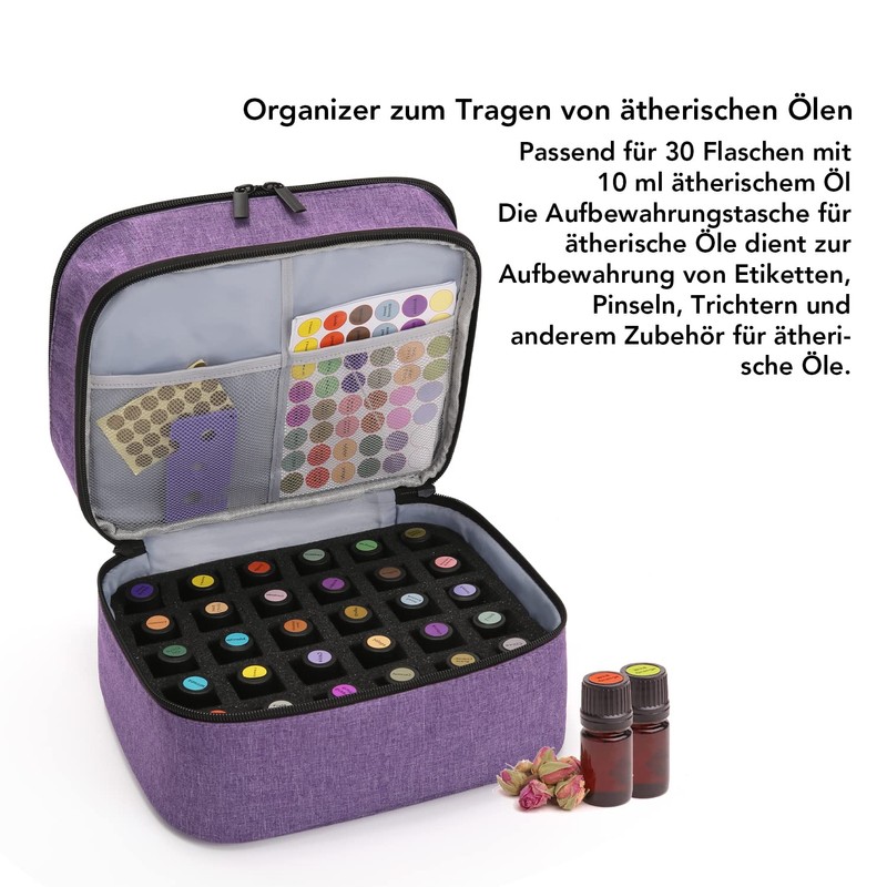 KGMCARE Essential Oil Bag for 30 Bottles (5 ml -
