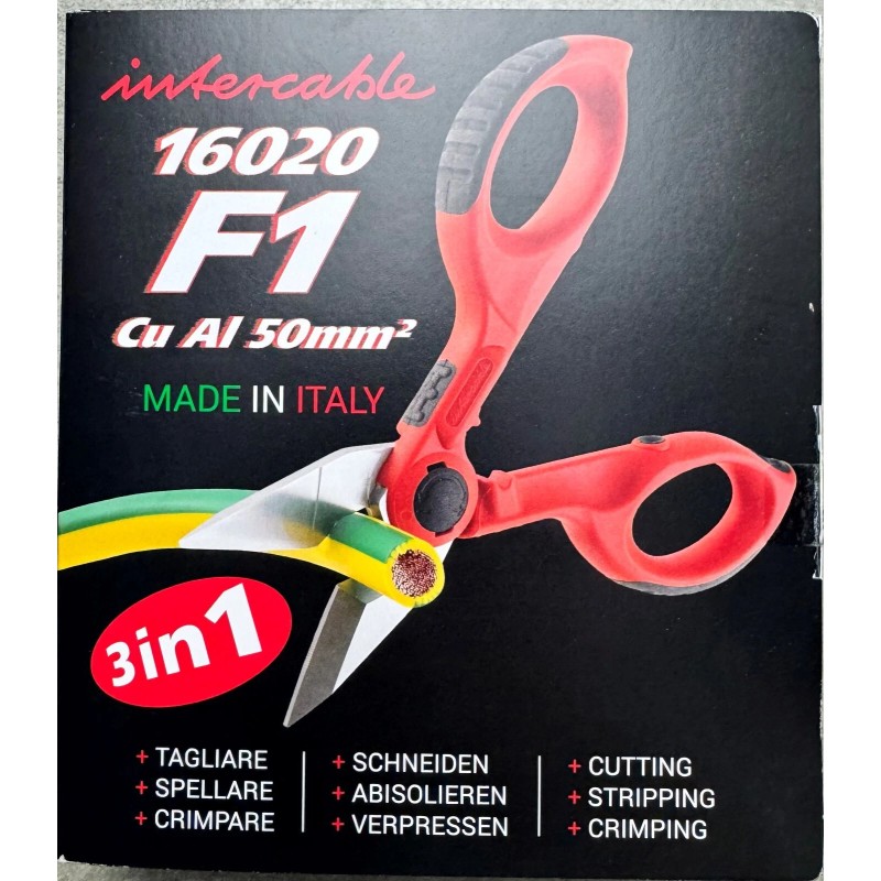 Intercable 16020-F1 Cable Cutter and Crimper Electrician Scissors 2K +