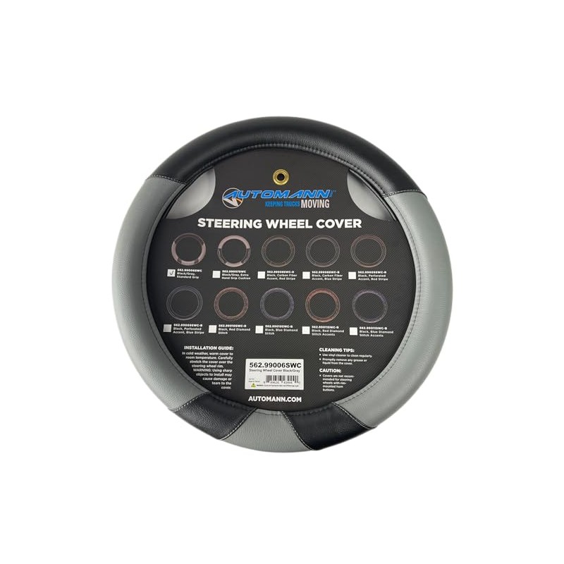 AUTOMANN Premium Vinyl Semi Truck Steering Wheel Cover, 18 inch
