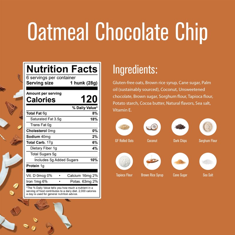 Heavenly Hunks Oatmeal Chocolate Chip - 6oz (6 Pack)