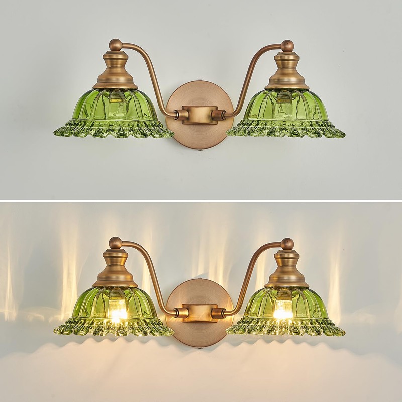 XIEDUN Green 2 Light Vanity Light Bathroom Light Vintage Bathroom
