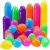 Abakuku Assorted Bright Plastic Easter Eggs: 2.35" for Easter Hunt, Easter Themed Decorations, Basket Stuffers Fillers