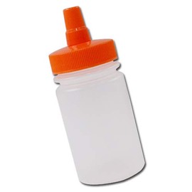Honey Container, 3.4 fl oz (100 ml) (Orange Cap), Straight Type, For Commercial Lotions and Condiments Refillable Honey Bottle
