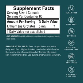 BRAINMD Dr Amen Lithium Orotate - 60 Capsules - Brain Support - Gluten Free - 60 Servings