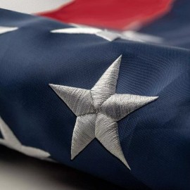 Premium Wire 8'x12' FT American Flag USA US U.S. Sewn Stripes Embroidered Stars Brass Grommet