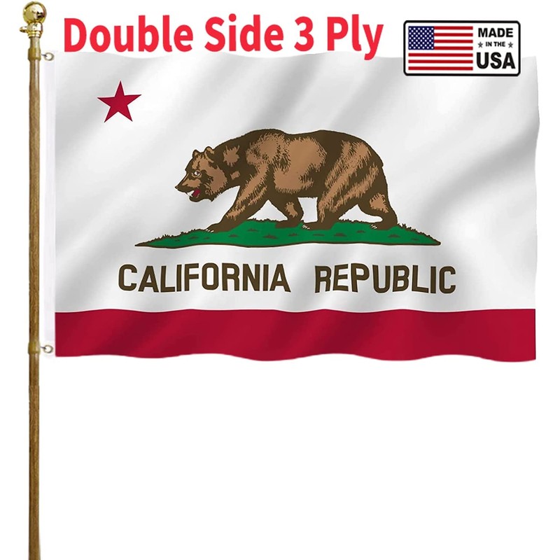California Republic State Flag Double Sided 4x6 Outdoor Heavy Duty