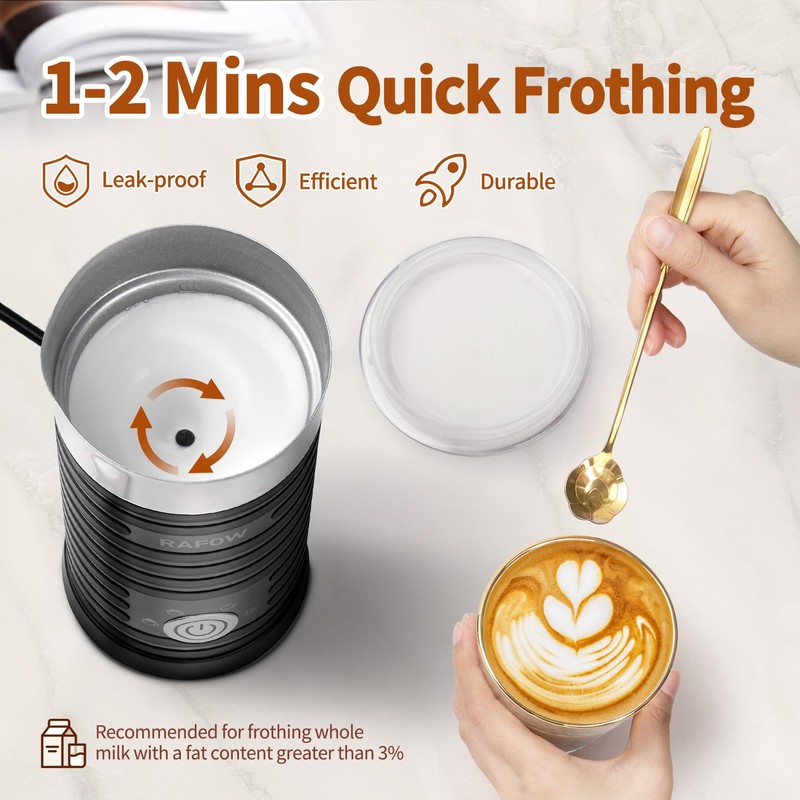 4 In 1 Electric Milk Frother Steamer - Hot and