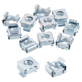uxcell 1/4-20 Cage Nut, 20Pcs Snap-in Cage Nuts, Carbon Steel Zinc Plated Metric Nut for Server Rack Cabinet, Silver
