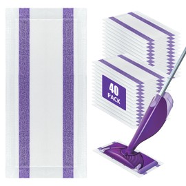 Heavy-Duty Absorbency Disposable Wet Jet Mop Pads for Wet Floor Cleaning - Compatible with Swiffer WetJet, Quick-Drying & Streak-Free Design (40 Count)