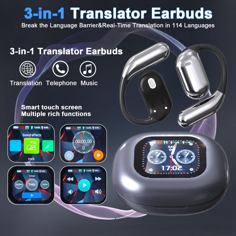 Translation Earbuds Real Time, 3 in 1 Ai Language Translator
