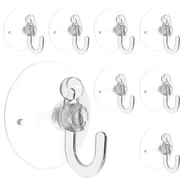 Piutouyar 20Pcs Clear Suction Cup Hooks 30mm/1.2" Plastic Sucker Pads Transparent Suckers for Window Wall Bathroom Shower Kitchen Hook Hanger