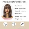 OUFEI Brown Bob Wig With Bangs Short Straight Wig For