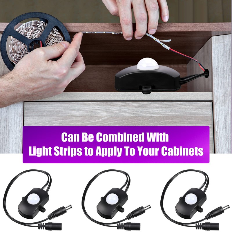 Hortsun 6 Pieces DC 5V-24V 5A PIR Motion Activated Sensor