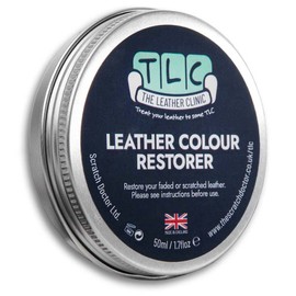The Leather Clinic Leather Colour Restorer | Multi Use Absorbent Leather Dye Repair | Recolouring Balm for Sofas, Shoes, Bags, Coats (Black, 50ml)