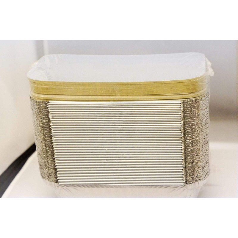 50 X No.6A Aluminium FOIL Food CONTAINERS with LIDS