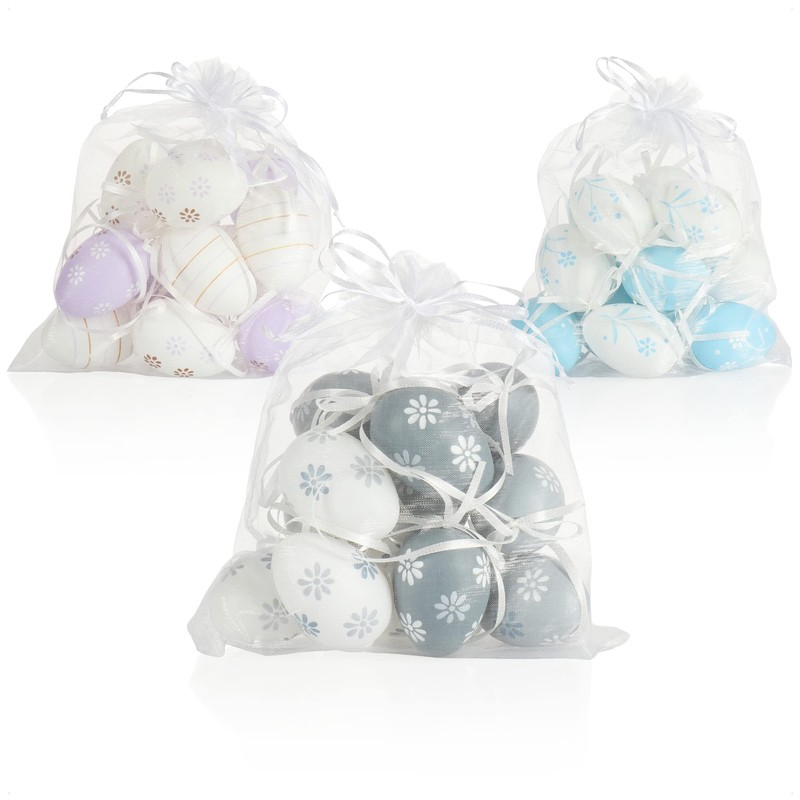 com-four® Easter eggs for hanging, hand-painted Easter decoration in great