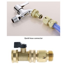 Be In Your Mind Garden Hose Quick Coupling 3/4 Inch Brass Shut-off Valve Internal and External Thread Tap Connection Adapter Set of 3