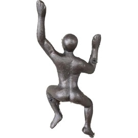 Cast Iron Climbing Man Industrial Style Coat Hook | Black