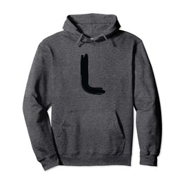 Creative Bold Black Letter L - Design - Alphabet - Marker Pullover Hoodie