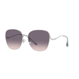 Coach HC7152 Sunglasses, Shiny Silver/Grey Pink Gradient, 60 mm