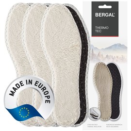 BERGAL THERMO TEC 3 Pairs of Winter Insoles with Aluminium Cold Insulation, Warming Winter Insoles with Multiple Cold Insulation, Warm Shoe Insoles, Thermal Sole for Long-Lasting Warm Feet, Size 37