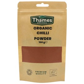Organic Chilli Powder-Certified Organic, Non-GMO, Vegan, No Additives, No Preservatives, Resealable Bag by Thames Organic 100g