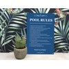 Pool Rules - Black & White/Blue & White Sign for