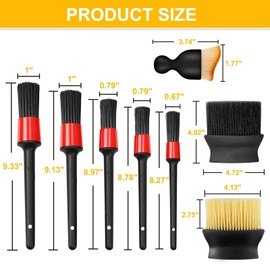 COLYUPO Car Detailing Brush Set 8 Pcs Auto Interior Cleaning Brushes Kit Soft Bristles Dusting Brush for Cleaning Engine Wheel Air Vent Motorcycle