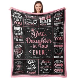 Daughter in Law Gifts, Gifts for Daughter in Law Blanket 80"x 60", Daughter in Law Birthday Wedding Gifts, Unique Gift for Future Daughter in Law, Best Daughter in Law Gifts from Mother in Law