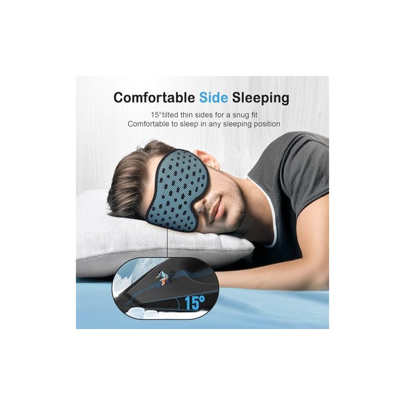 LitBear Breathable Sleep Mask, 3D Eye Mak Sleep for Side