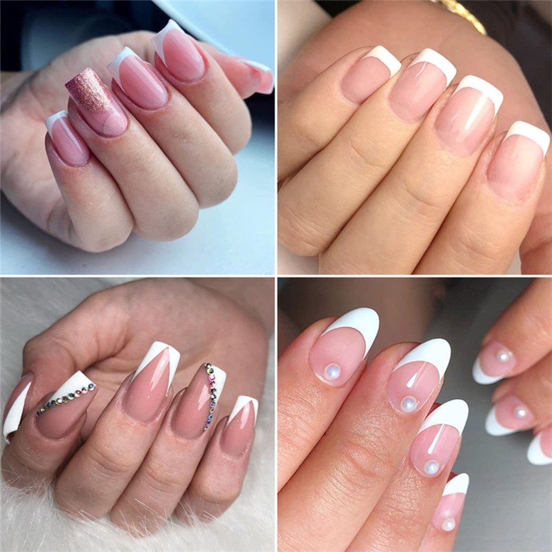 4 Pieces Stainless Steel Edge Trimmer French Smile Line Manicure