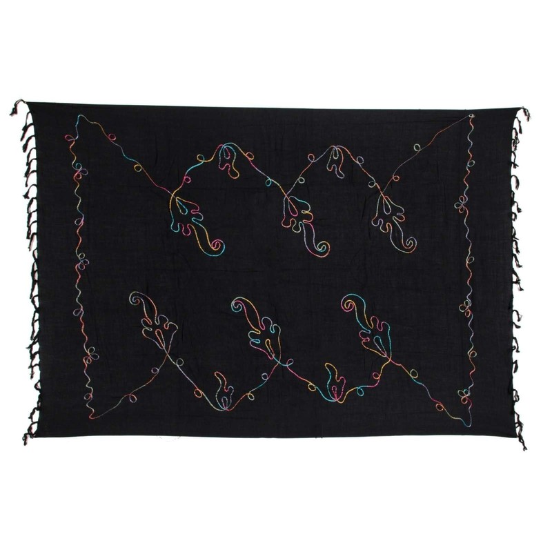 Ciffre Sarong Pareo Wrap Skirt Beach Towel Cloth Opaque Embroidery,