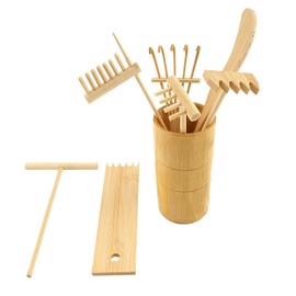 Dorhui 7Pcs Mini Zen Garden Rakes, Zen sand garden rake set, mini Zen garden tools and accessories for Home Gift Garden Decor Serenity and Spiritual Meditation Gifts