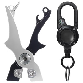 Roxola Portable Tungsten Fishing Line Cutter Fly Fishing Nippers with Retractors for Braid, Mono, Fluoro Lines Saltwater & Freshwater Fishing Accessories Mini Scissors Clipper Tool