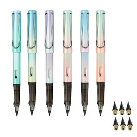 ZSYIULIA 6Sets Everlasting Pencil Inkless Magic Pencils,6 Magic Pencils+6 Erasers+6 Interchangeable Nibs,Unlimited Reusable Pencils for Writing and Drawing,for Home Office School Supplies