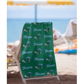 LOGOVISION Tulane University Beach Towel/Bath Towel, 30"x60" Logo Pattern